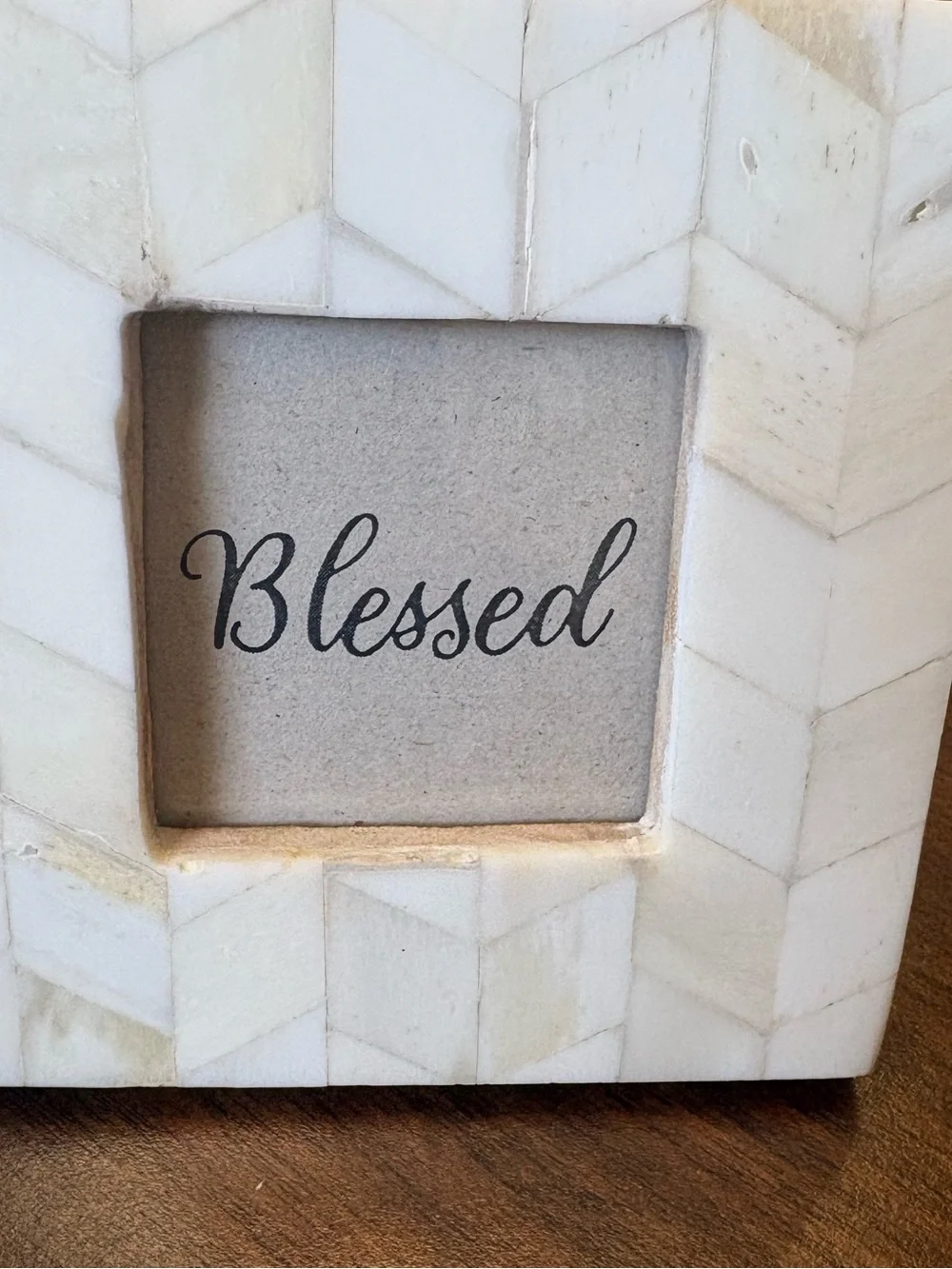 Matr Boomie Hand Carved Bone Tile Picture Frame NWT